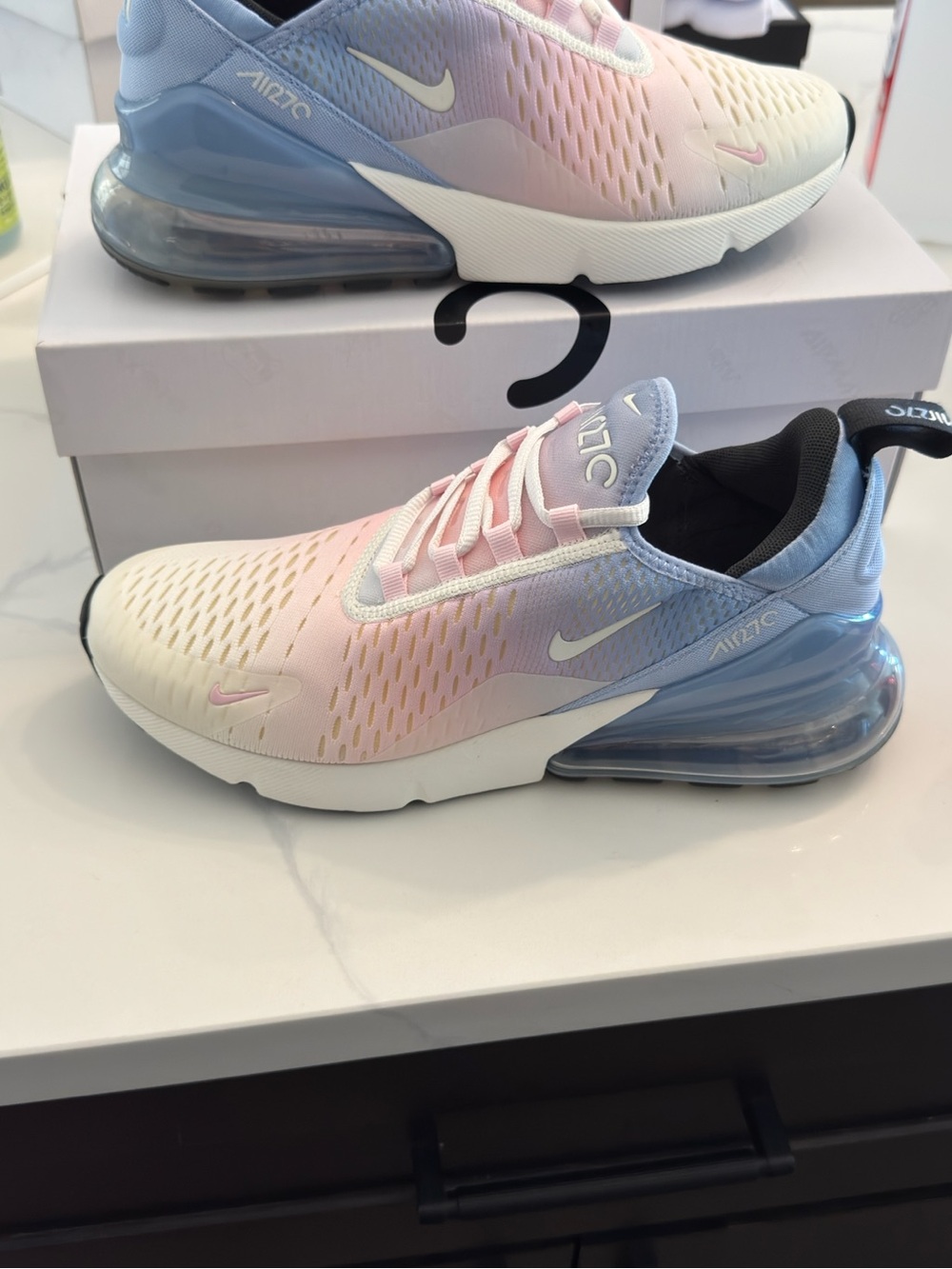 Nike Women’s Air Max 270 Fade Running Sneakers - Pink, Blue, White
